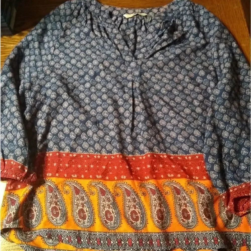 Soft surroundings xs Paisley flowy blouse